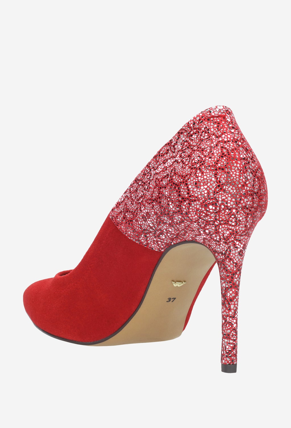 Czerwone czółenka damskie 8372-75 Widok 4
