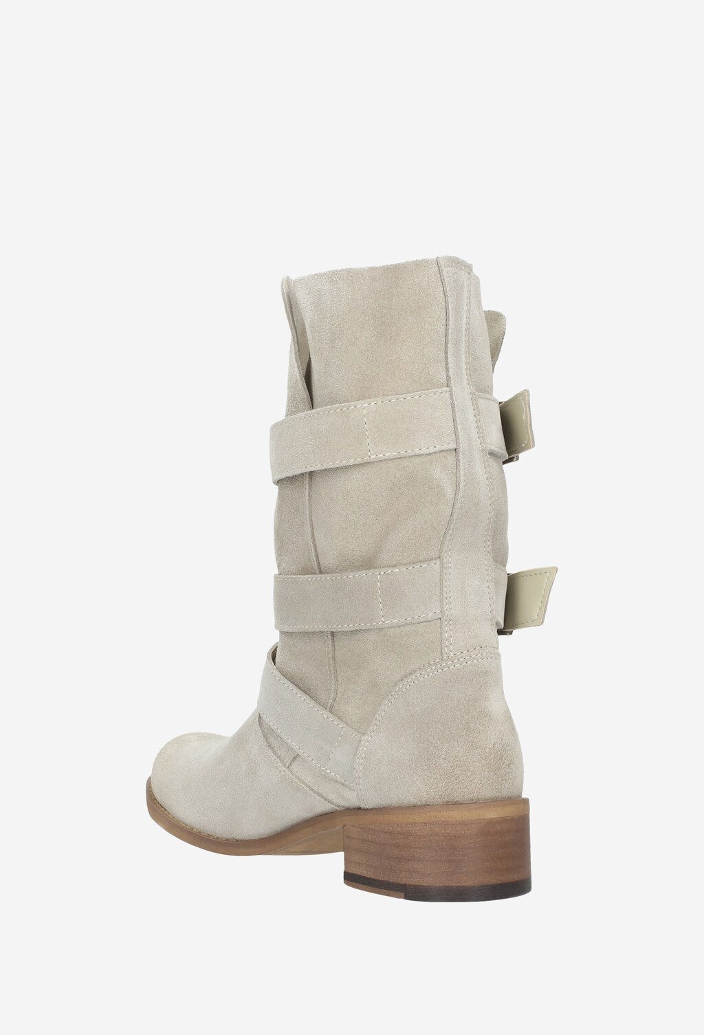 Dámske členkové čižmy z béžovej velúrovej kože 9510-64 Widok 3