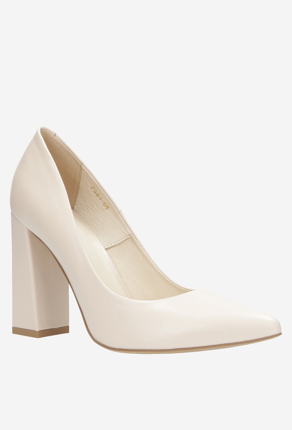 Stylové lodičky dámské z béžové lícové kůže 7381-54 Widok 3