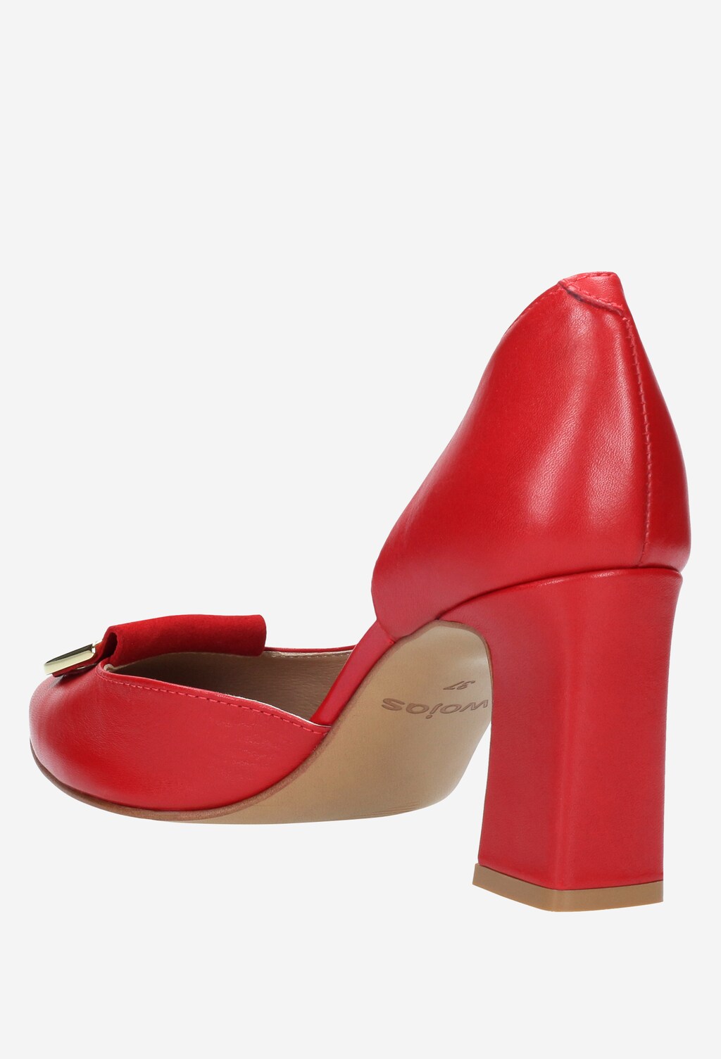 Czerwone czółenka damskie 9264-75 Widok 3