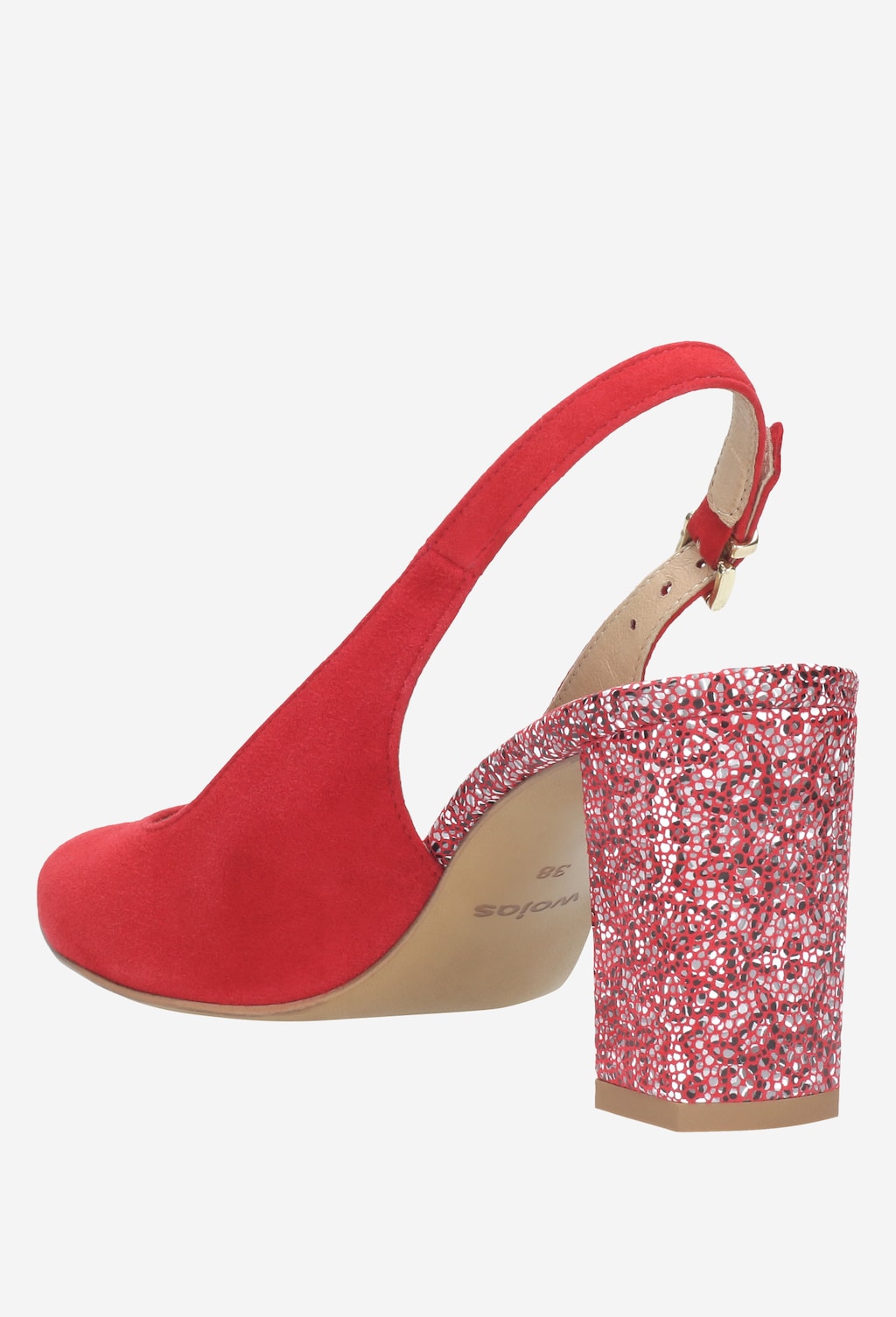 Czerwone czółenka 8384-75 Widok 3