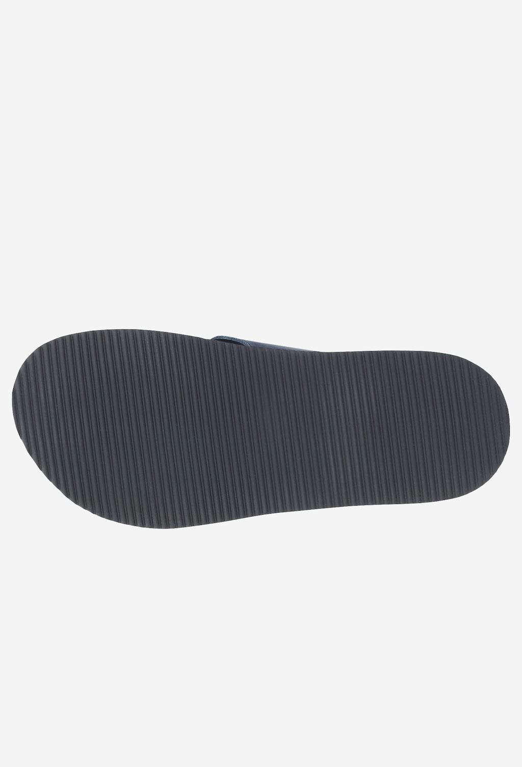 Podeszwa granatowych męskich klapek Wojas model 9259-56 ze skóry licowej, z wyraźnym żłobionym wzorem zapewniającym lepszą przyczepność.