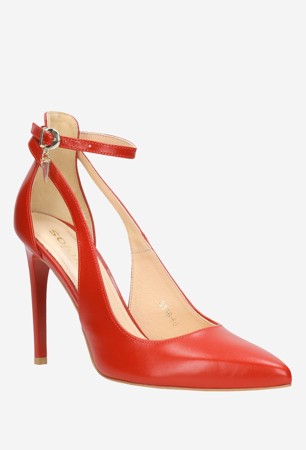 Czerwone czółenka damskie 8356-55 Widok 3