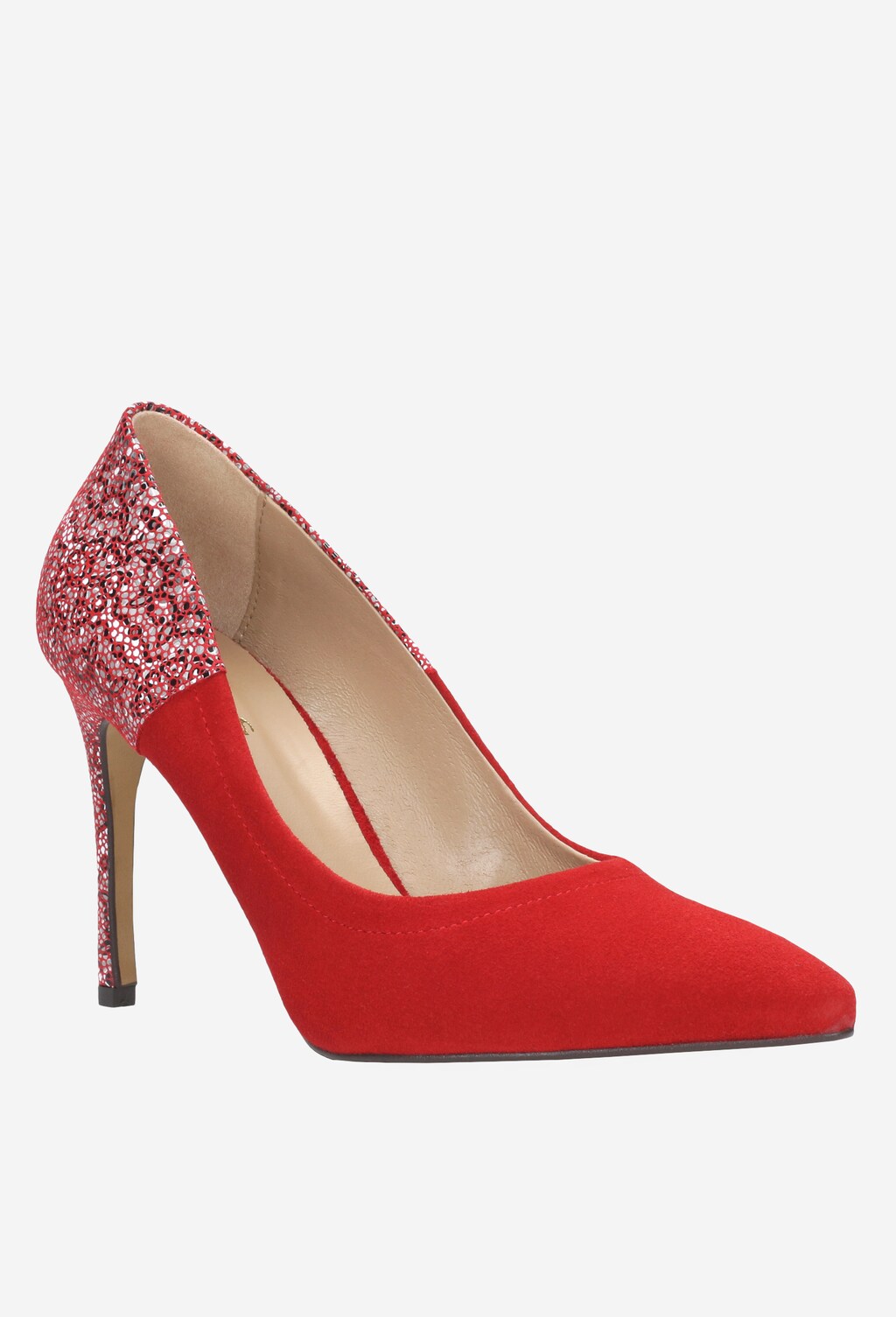 Czerwone czółenka damskie 8372-75 Widok 3