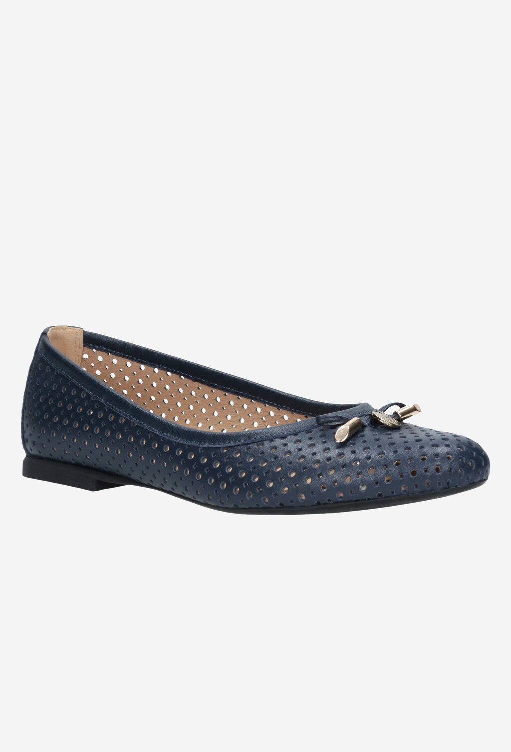 Granatowe baleriny damskie ażurowe 44006-56 Widok 3