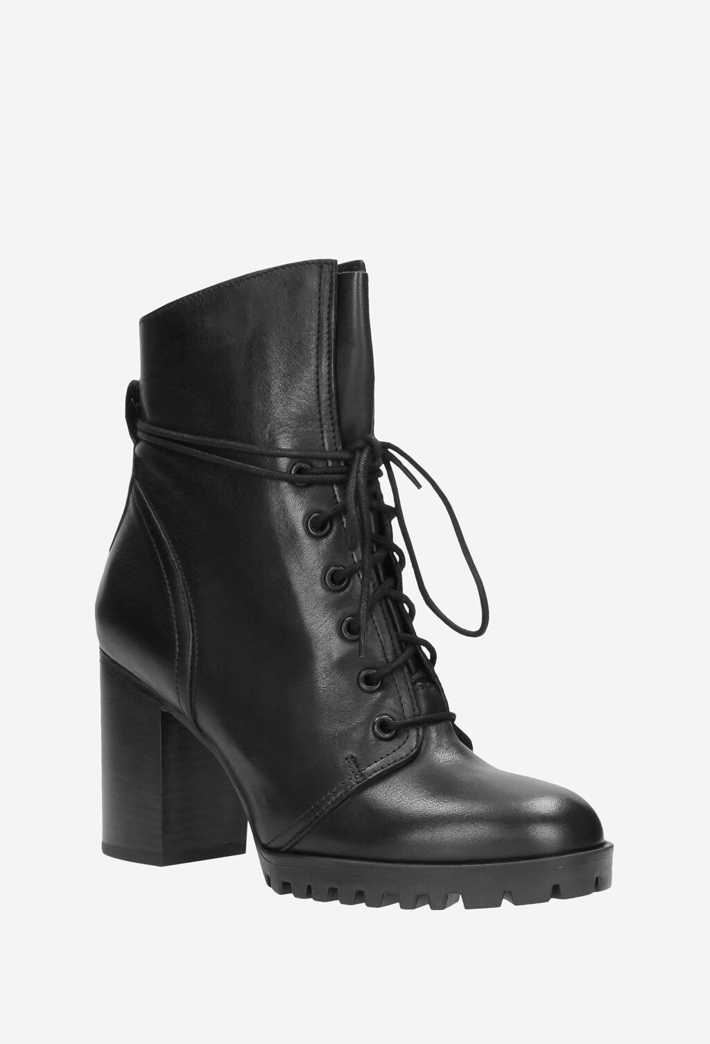 Czarne trzewiki damskie 8666-51 Widok 3