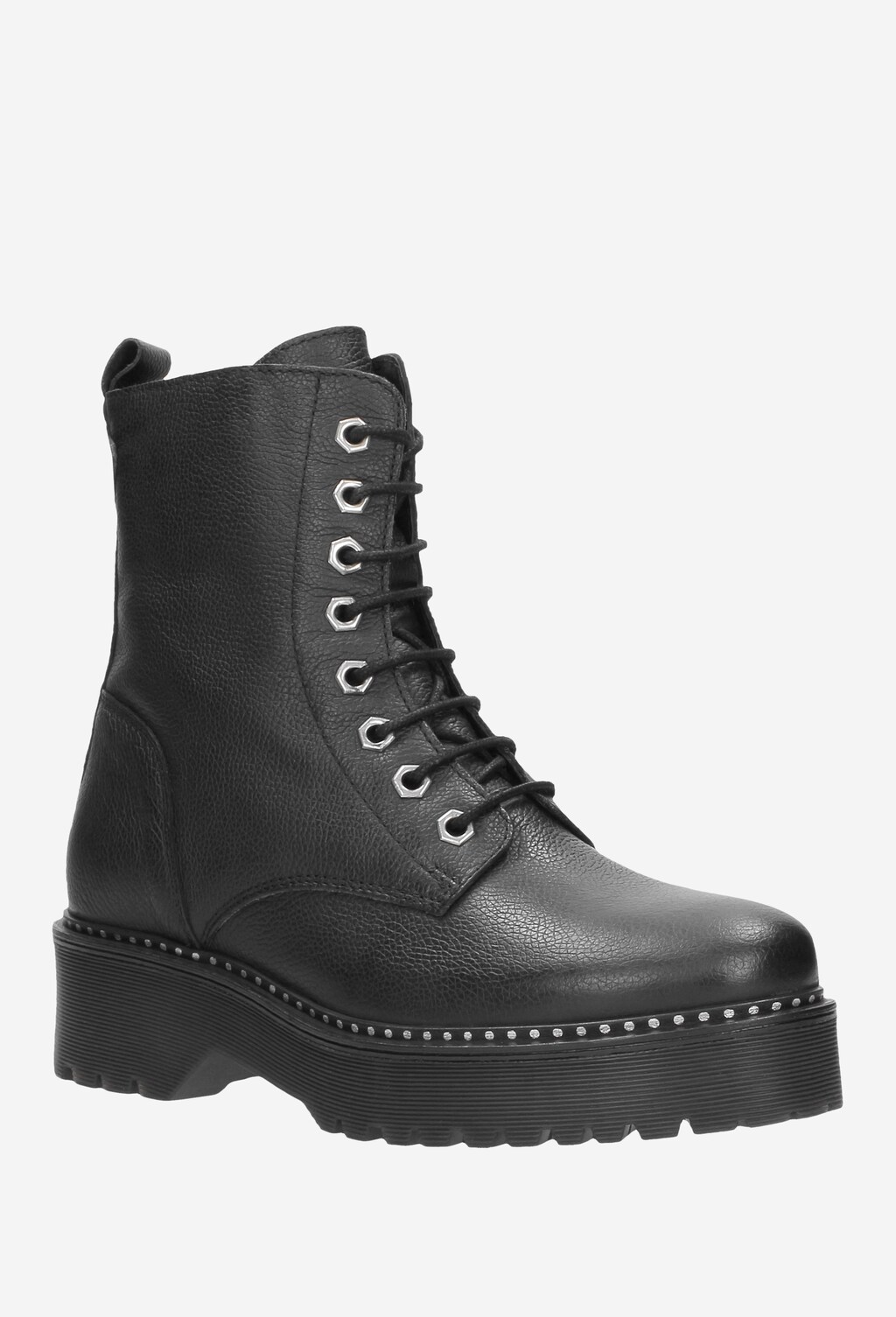 Czarne trzewiki damskie 8669-51 Widok 3