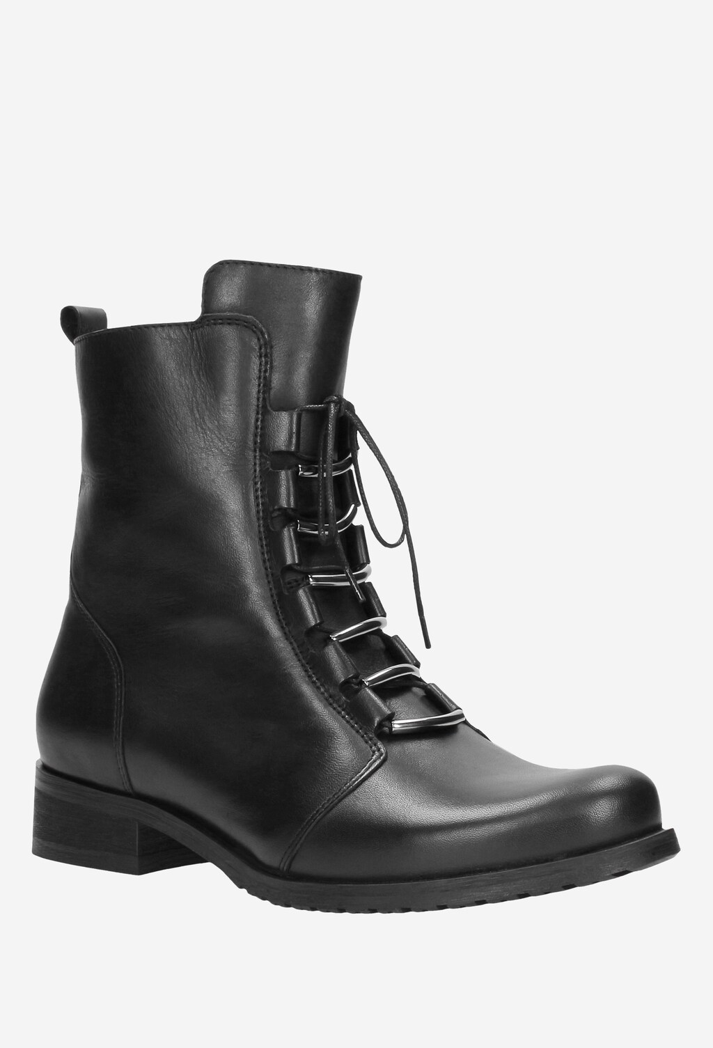 Czarne trzewiki damskie 8672-51 Widok 3