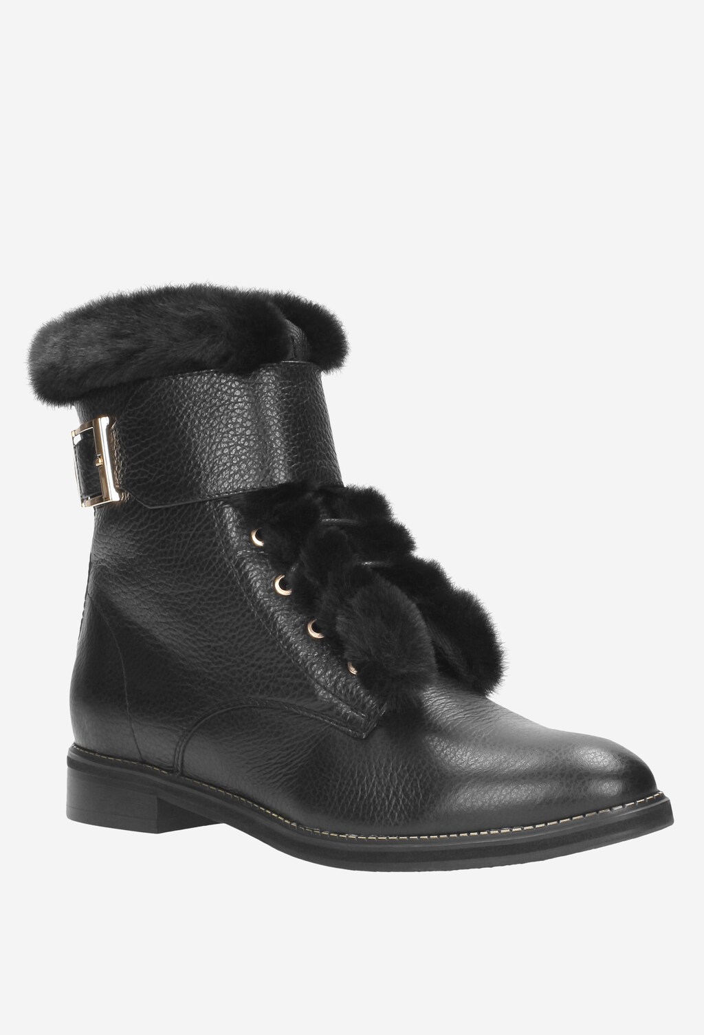 Czarne trzewiki damskie 8688-51 Widok 3