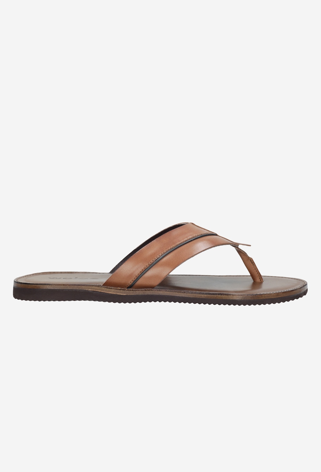 Hnědé pánské žabky na ploché podrážce 9257-52 Widok 2