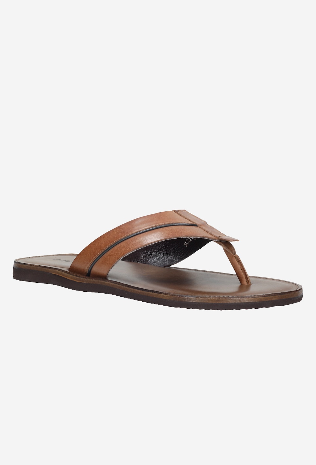 Hnědé pánské žabky na ploché podrážce 9257-52 Widok 3