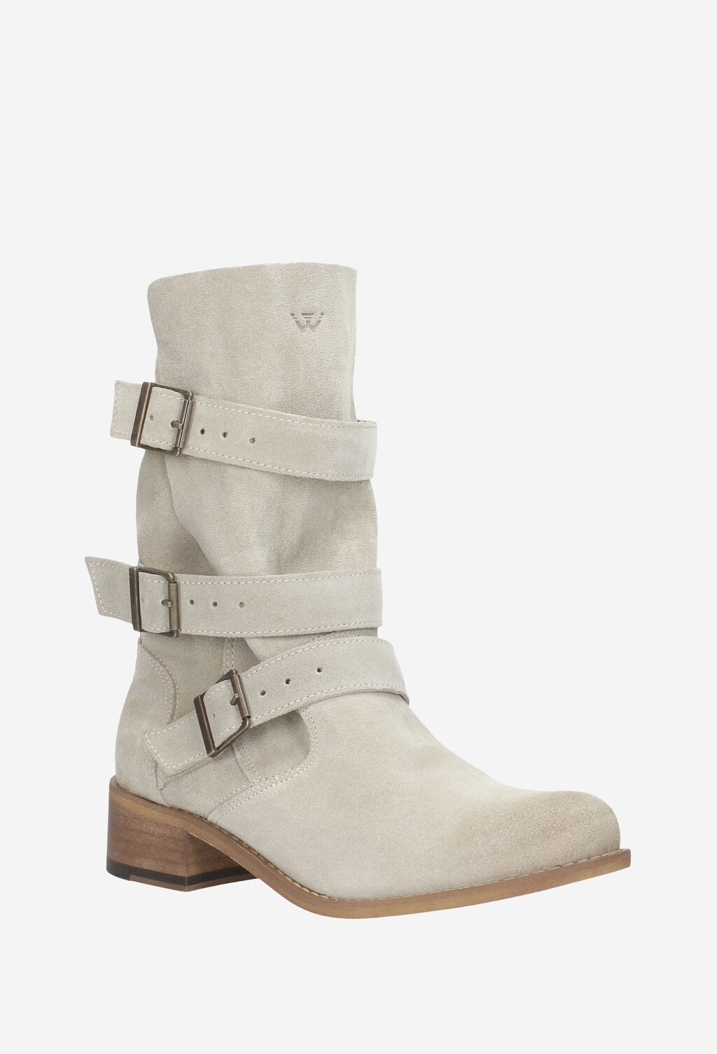 Dámske členkové čižmy z béžovej velúrovej kože 9510-64 Widok 2