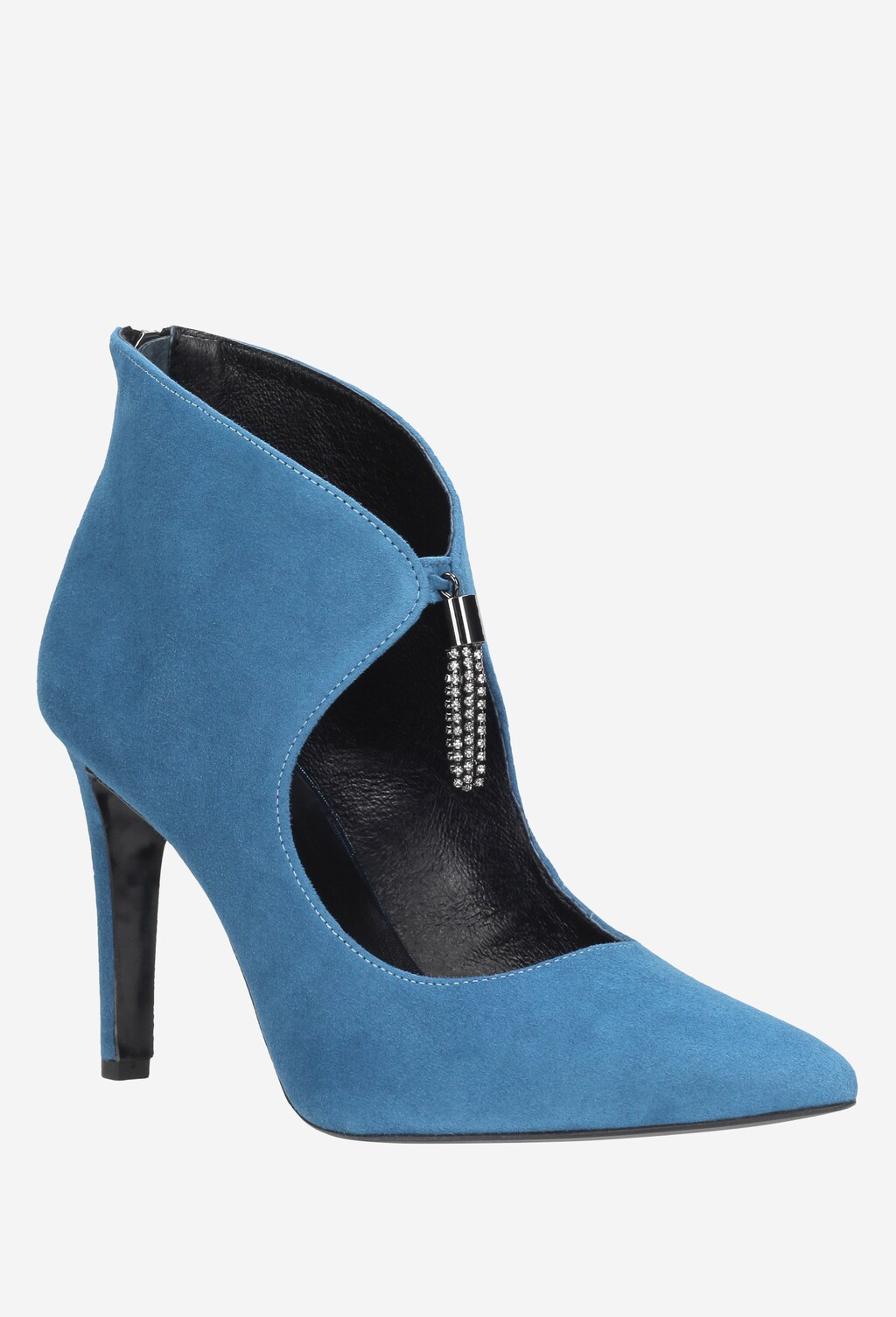 Niebieskie botki damskie 9550-67 Widok 3