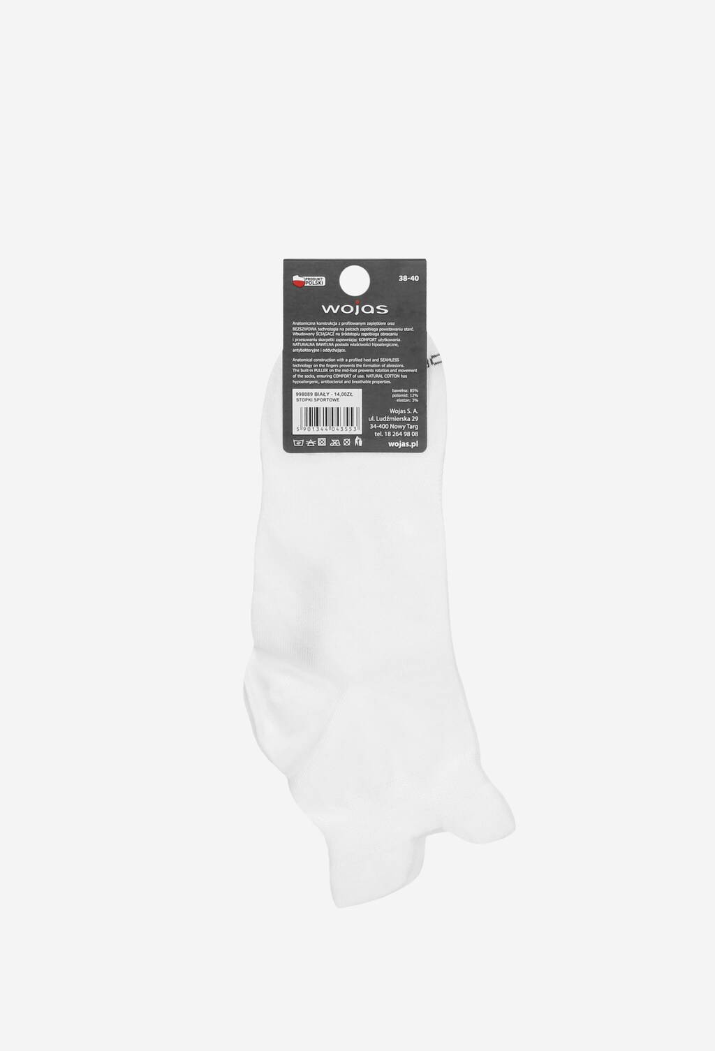 Białe stopki sportowe 9980-89 Widok 3