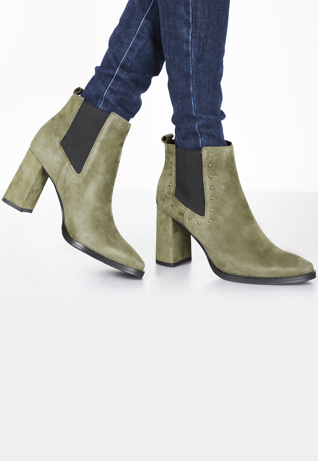 Zielone botki damskie 8570-67 Widok 1