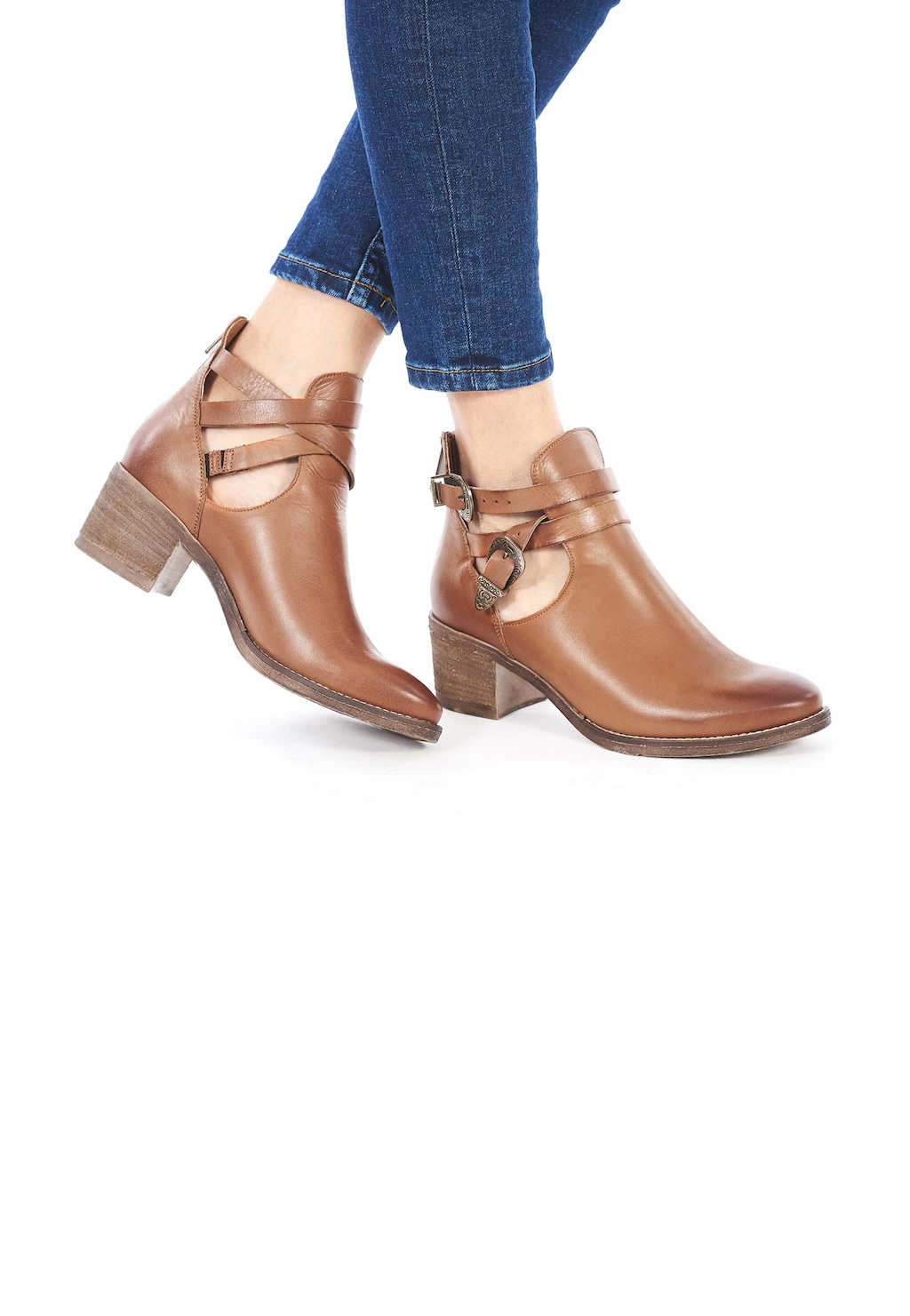 Brązowe botki damskie 9524-53 Widok 1