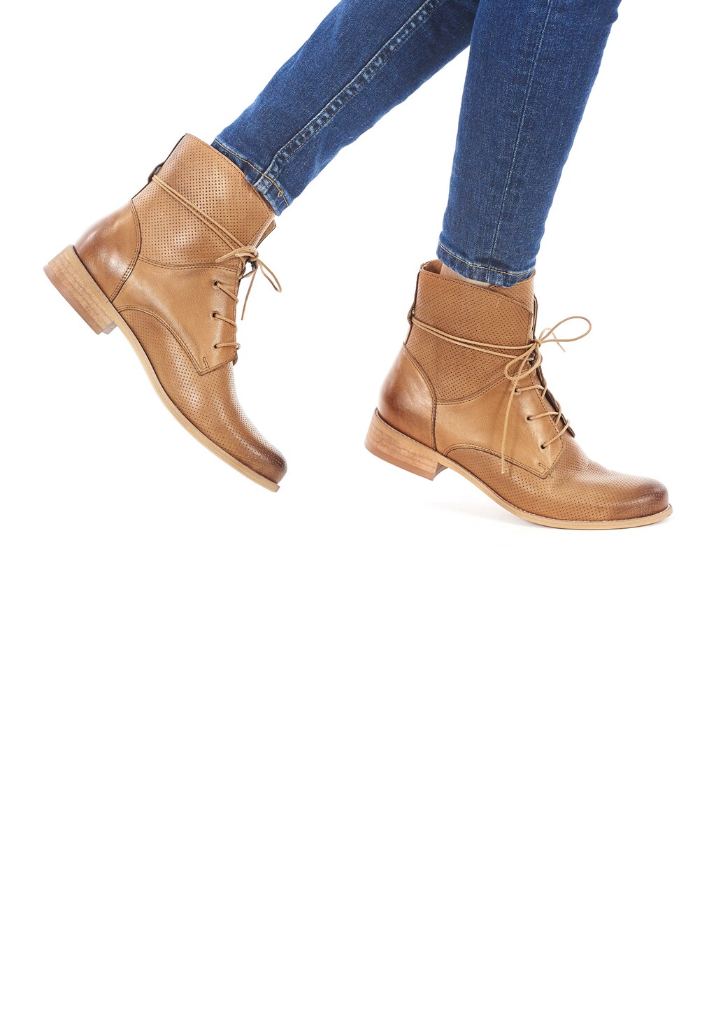 Brązowe damskie trzewiki 9601-53 Widok 1