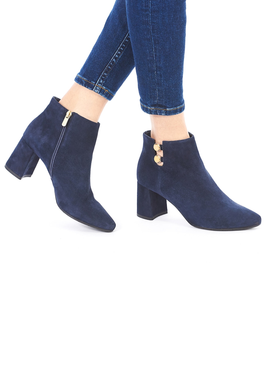 Granatowe damskie botki 9504-66 Widok 1