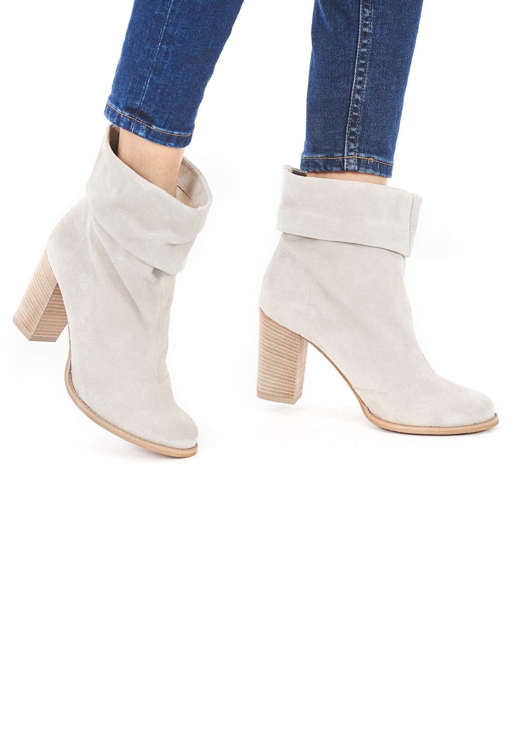 Beżowe botki damskie 9508-64 Widok 1