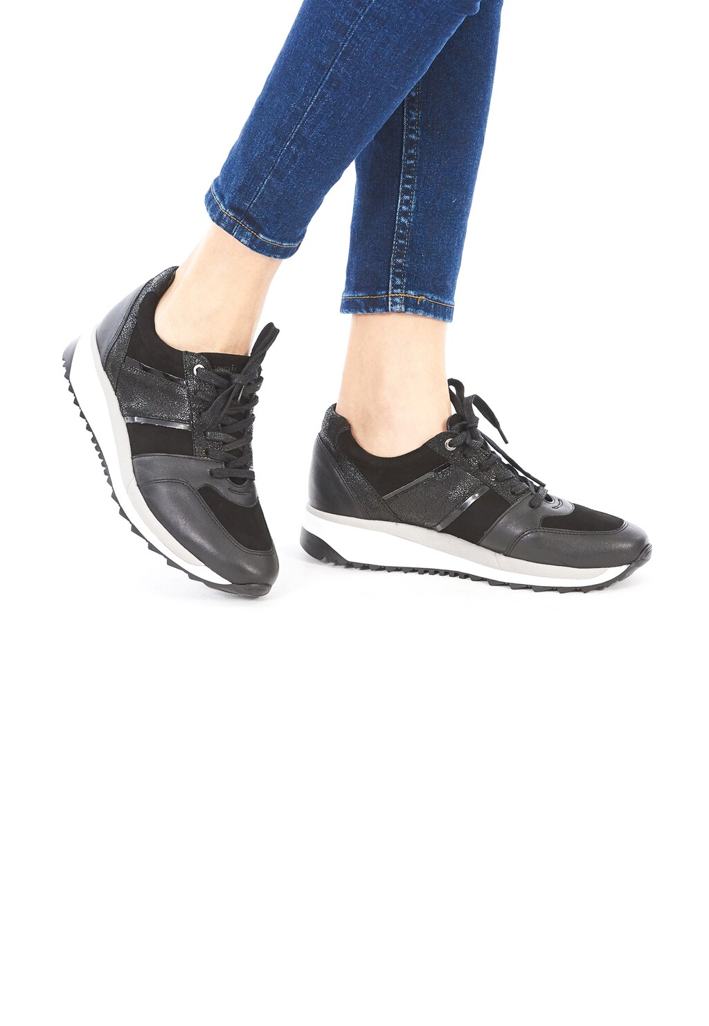 Sportowe  czarne półbuty damskie 9421-71 Widok 1