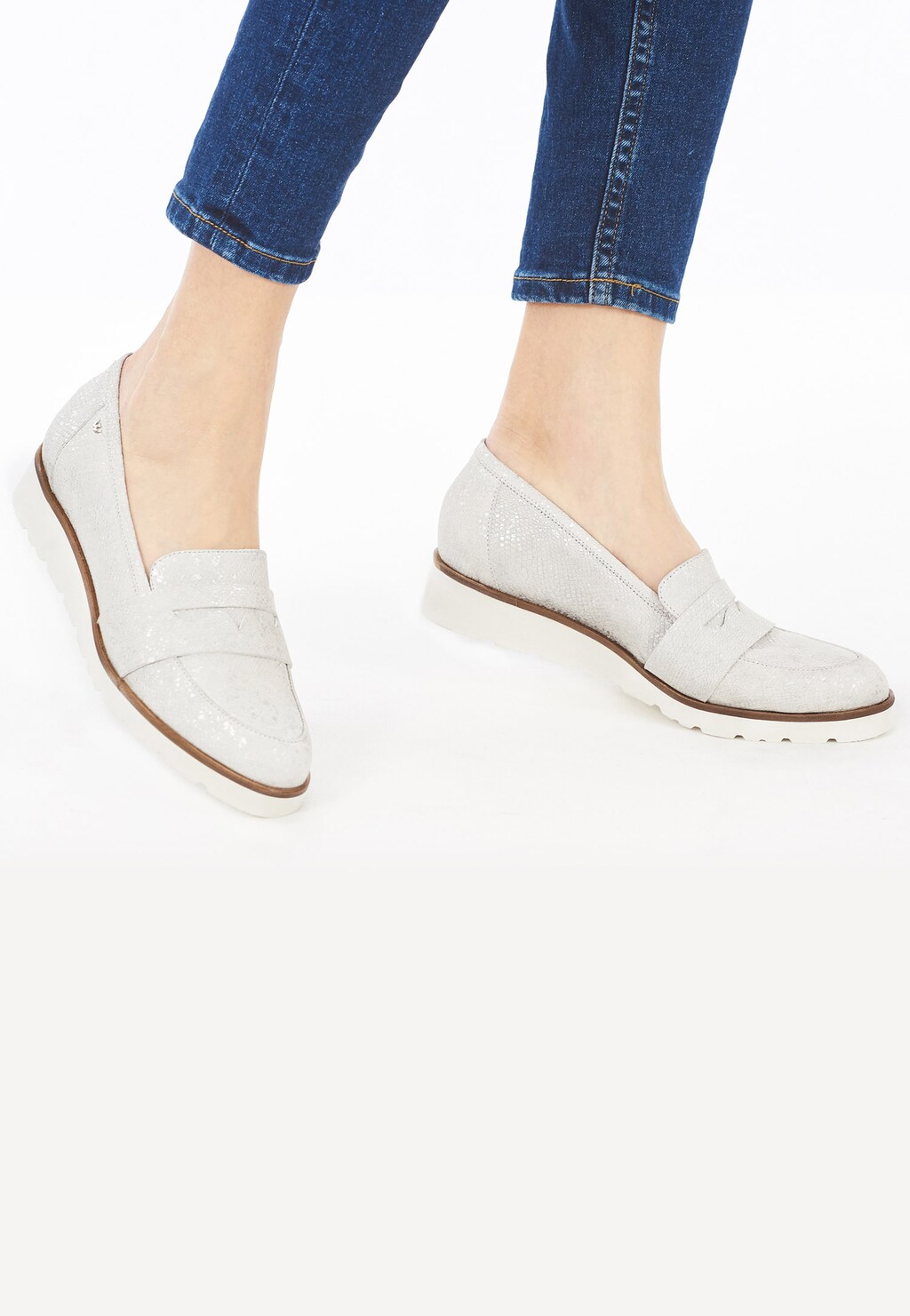 Srebrne mokasyny damskie 9467-69 Widok 1