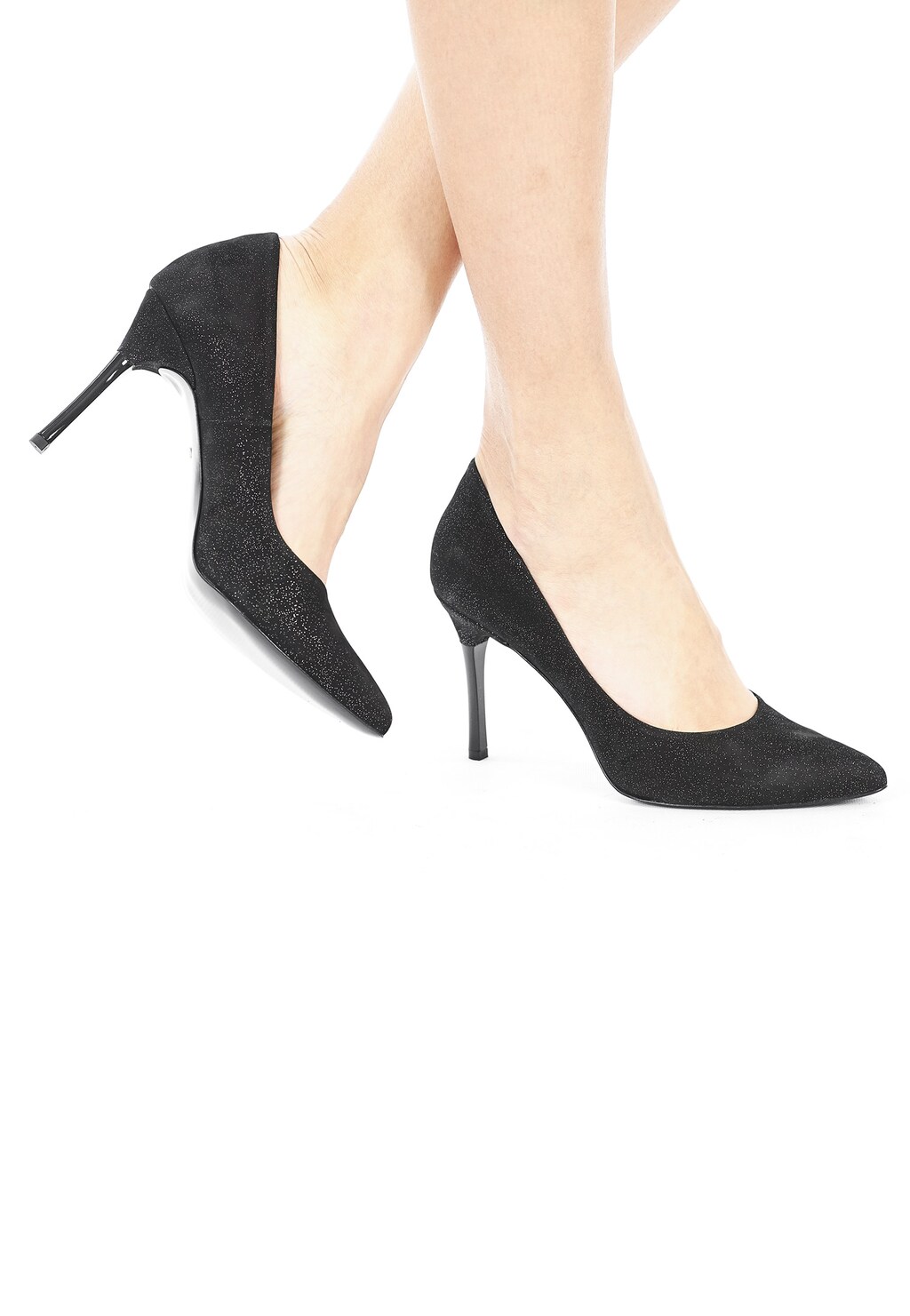 Czarne czółenka damskie 9351-61 Widok 1