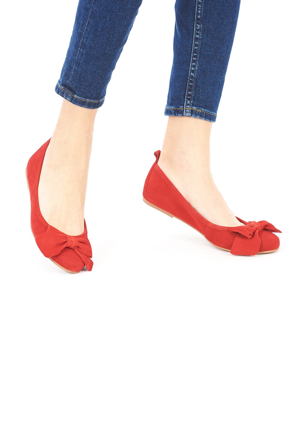 Czerwone baleriny damskie 9372-65 Widok 1