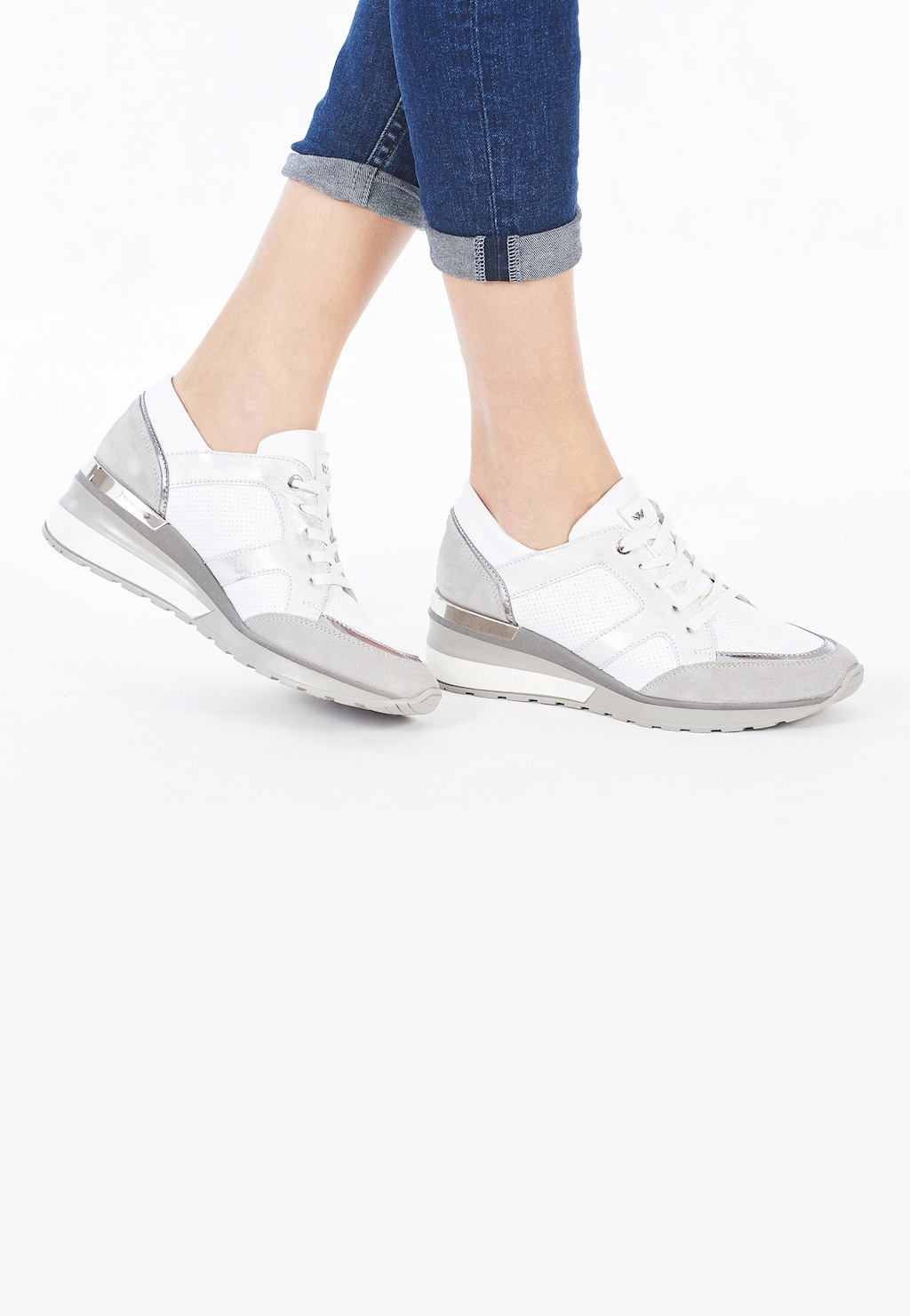 Sportowe białe półbuty damskie 8473-59 Widok 1