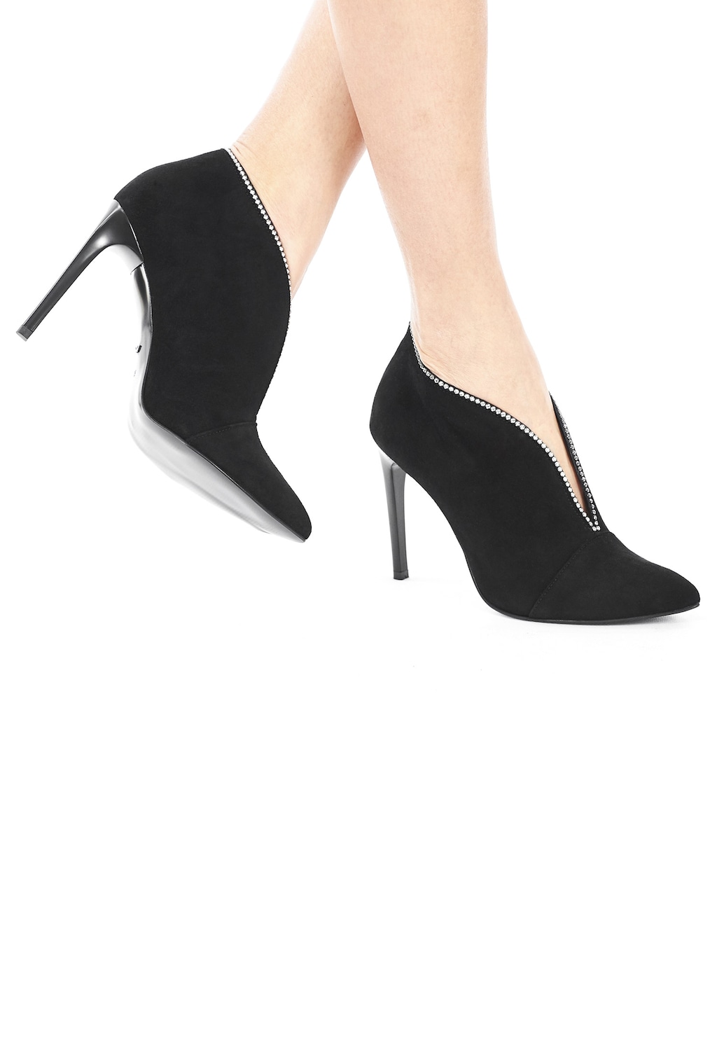 Czarne botki damskie 8590-61 Widok 1