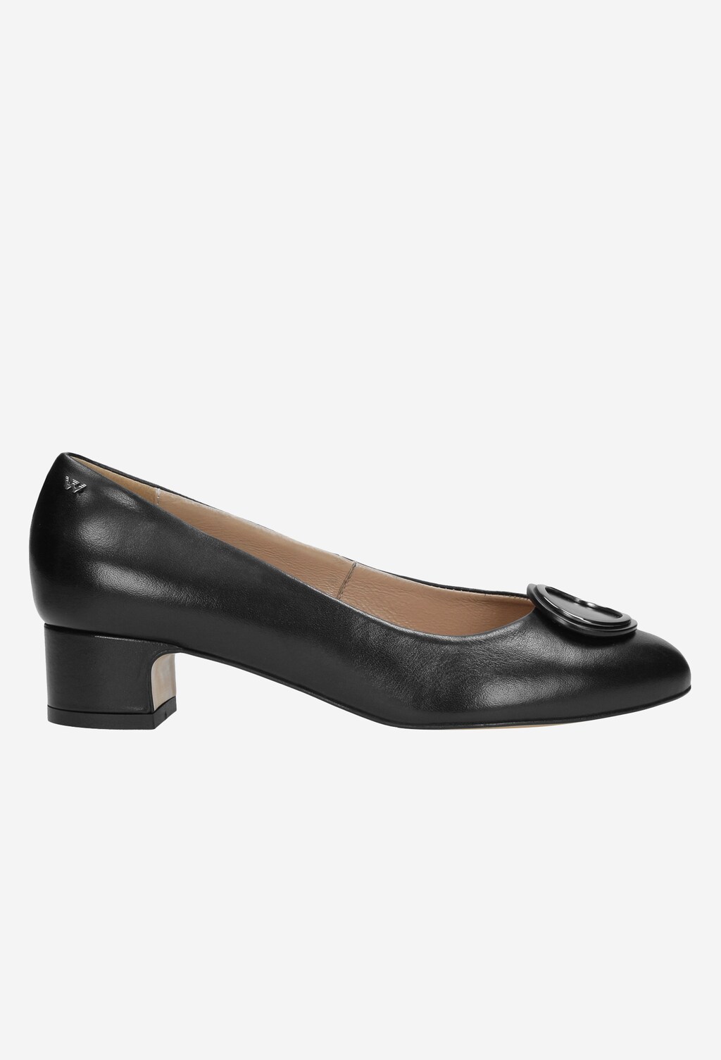 Czarne eleganckie czółenka na niskim obcasie 9290-51 Widok 2