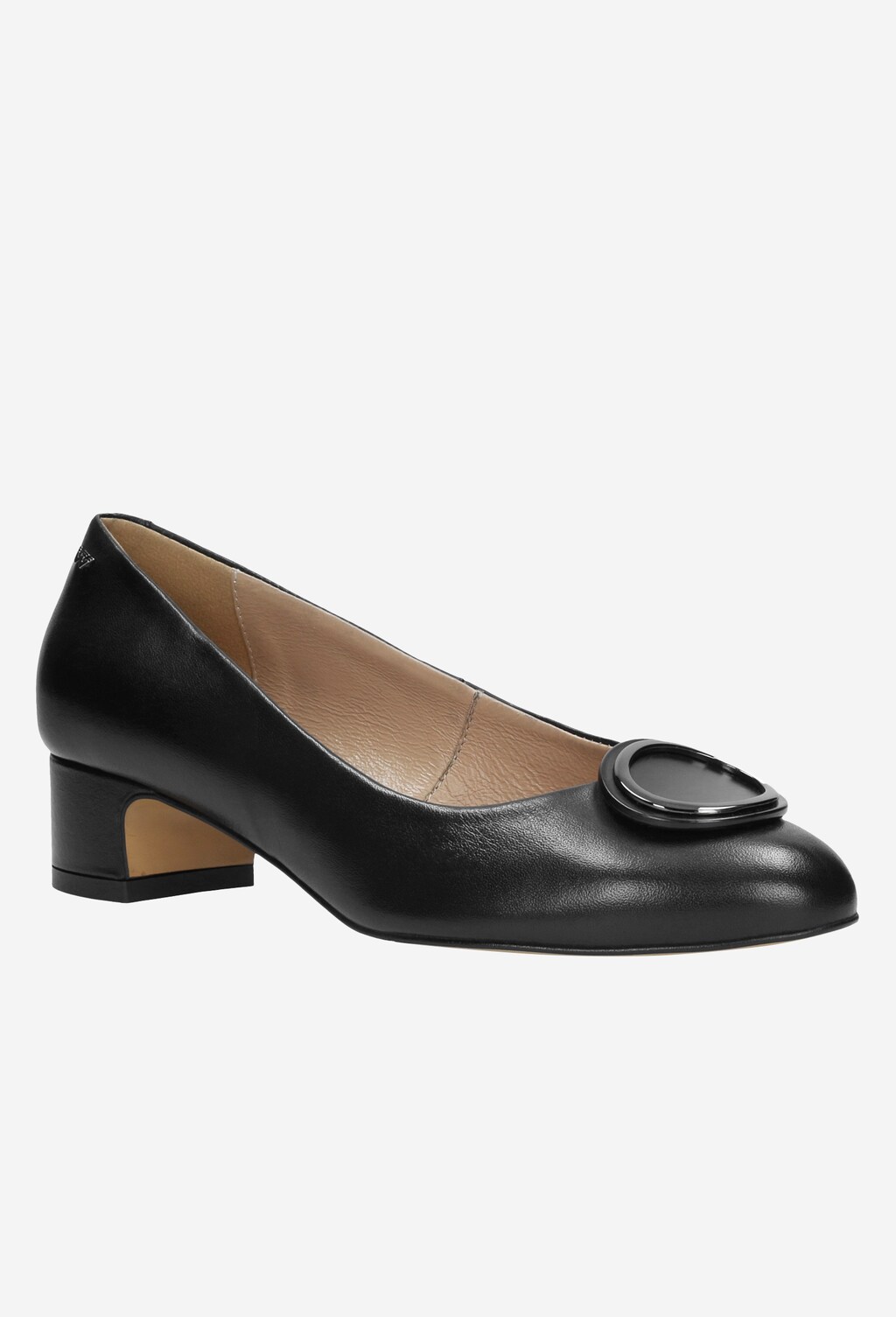 Czarne eleganckie czółenka na niskim obcasie 9290-51 Widok 3