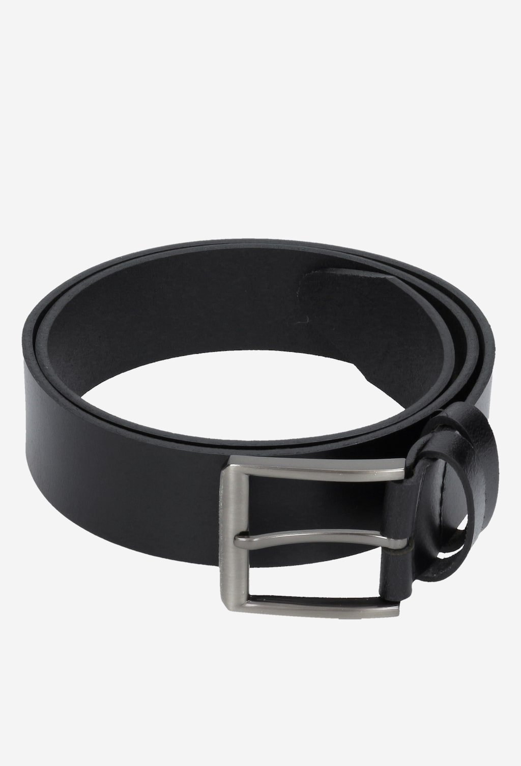 Elegancki czarny pasek męski Wojas model 9963-51 z metalową klamrą w kolorze srebrnym. Wykonany z wysokiej jakości skóry, zwinięty w okrąg.