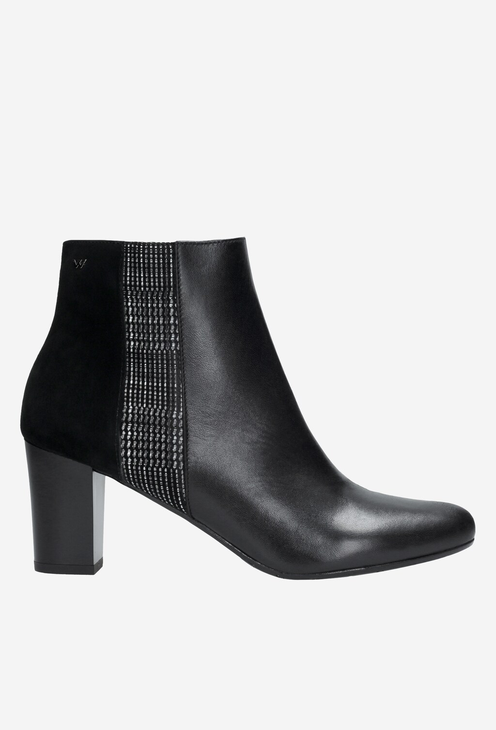 Členková dámska obuv z kombinácie velúrovej a lícovej kože 9547-71 Widok 2