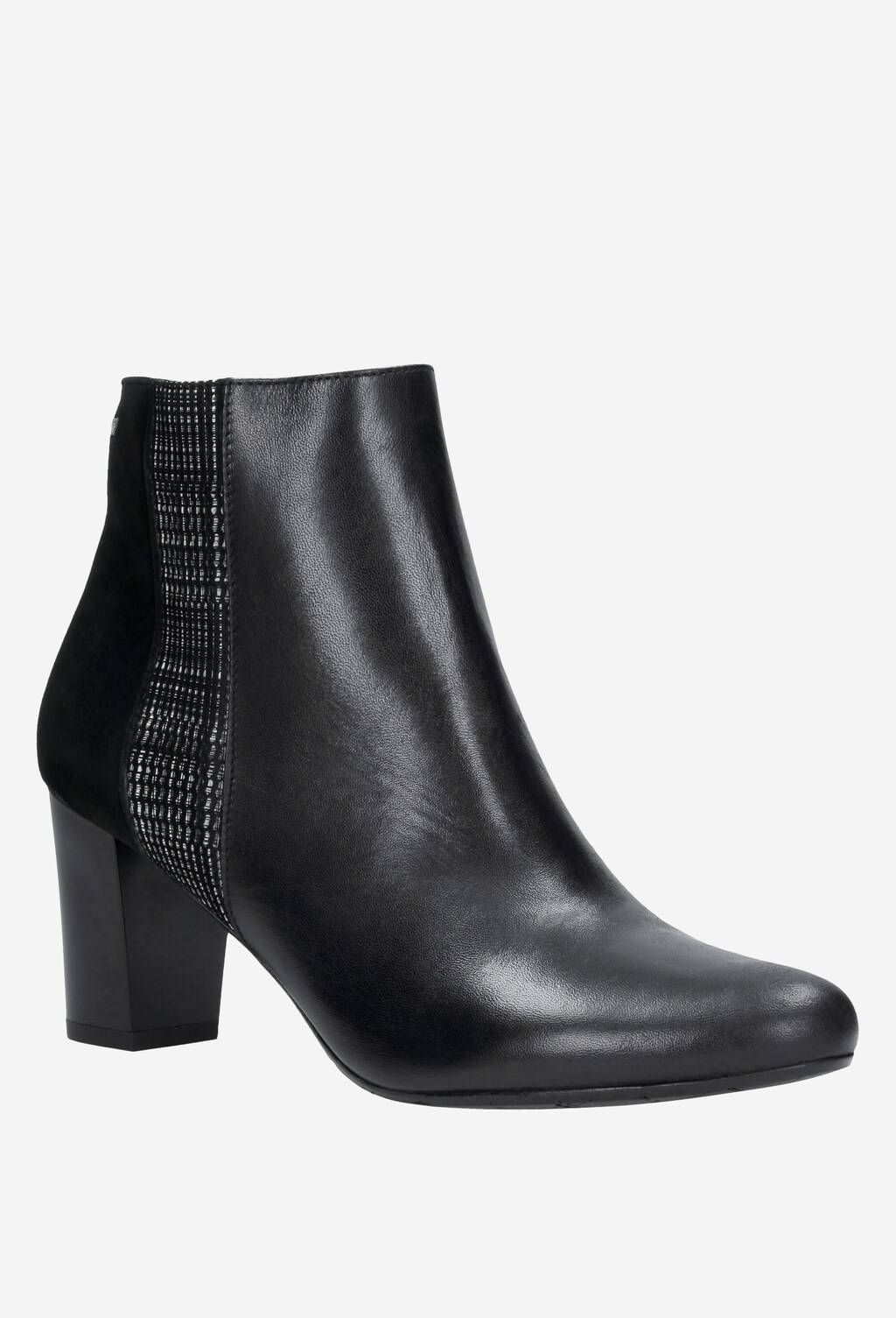 Členková dámska obuv z kombinácie velúrovej a lícovej kože 9547-71 Widok 3