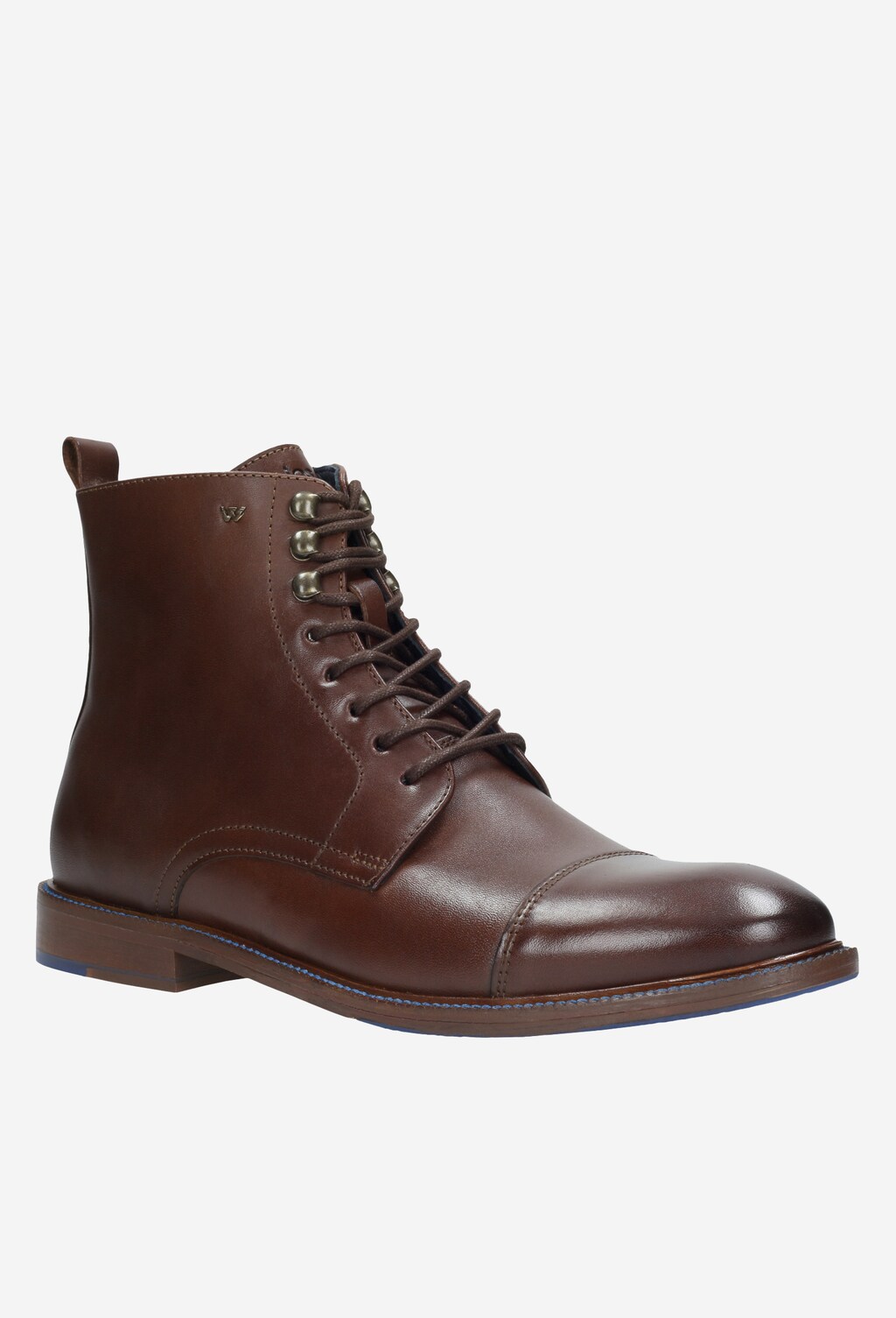 Prievan v botníku s hnedými pánskymi čižmami na zimu 9171-52 Widok 2