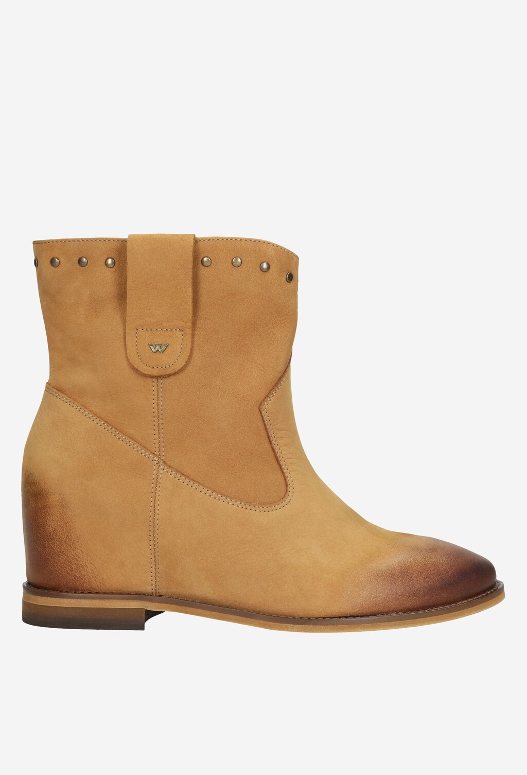 Členkové čižmy vo svetlohnedej farbe z brúsenej kože 9556-53 Widok 2