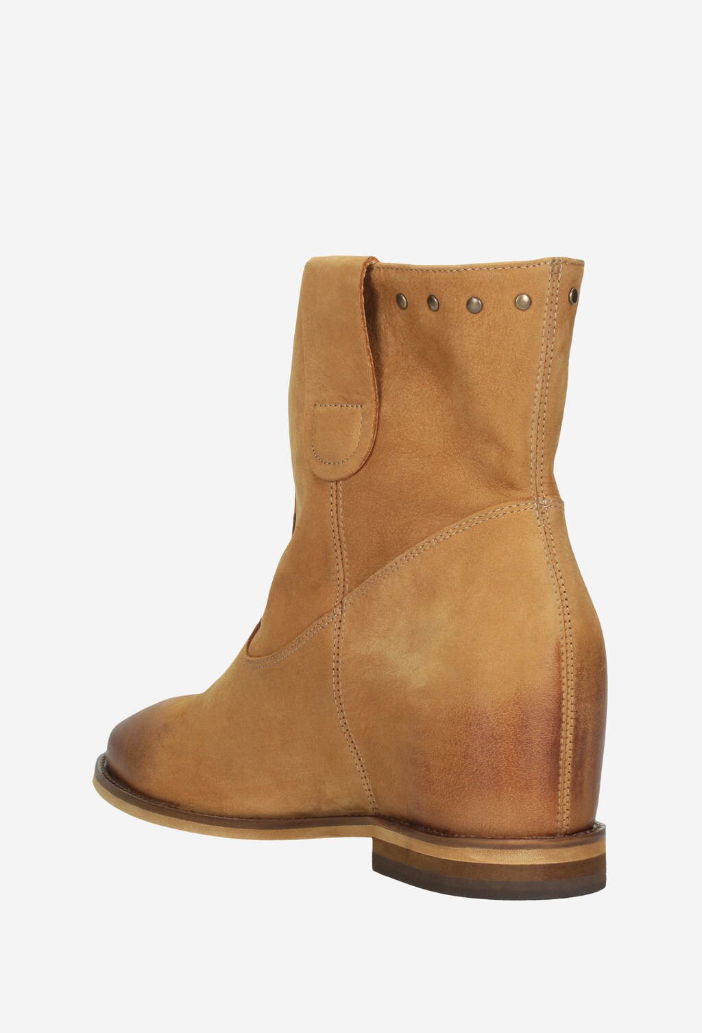 Členkové čižmy vo svetlohnedej farbe z brúsenej kože 9556-53 Widok 4