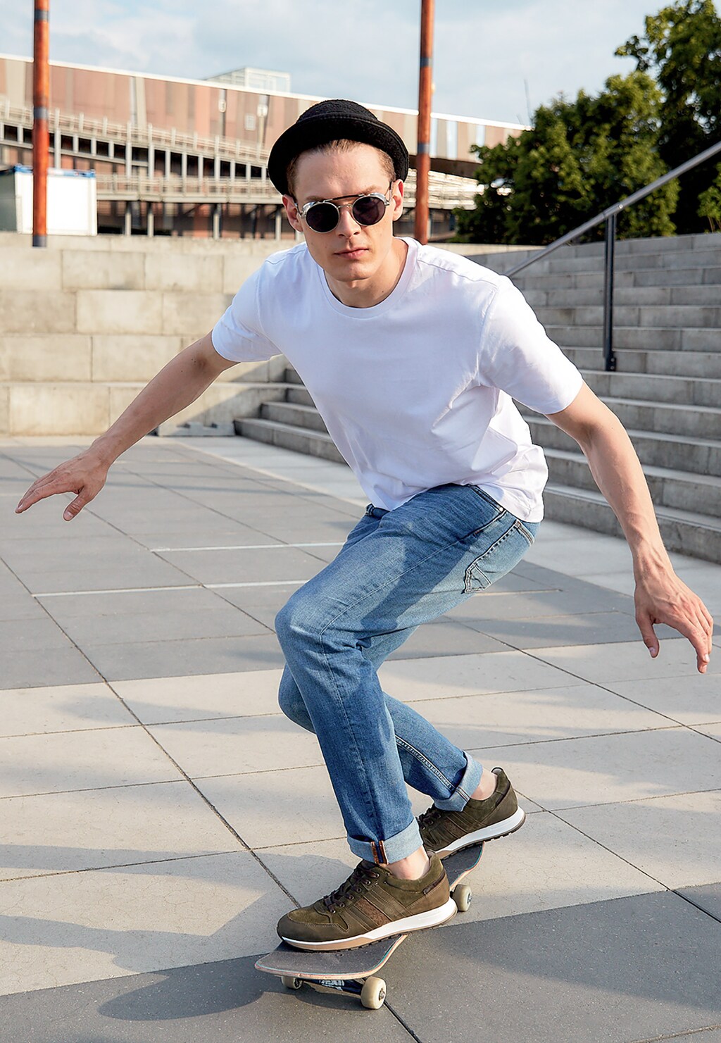 Zielone półbuty męskie 9020-77 Widok 1