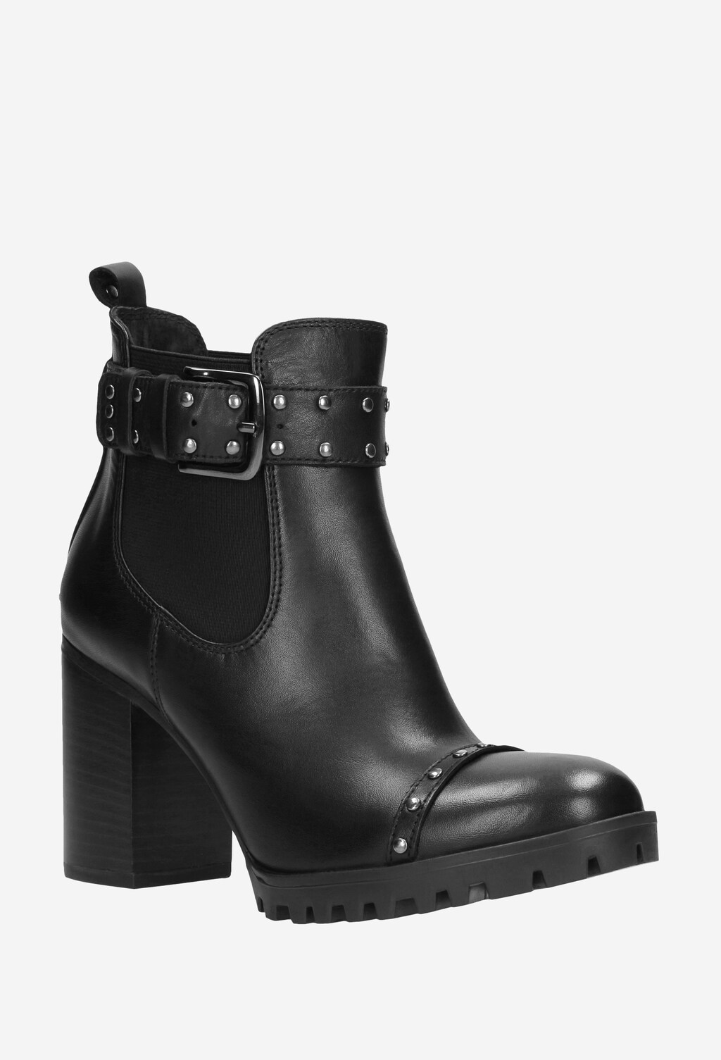 Czarne botki damskie 9583-51 Widok 3