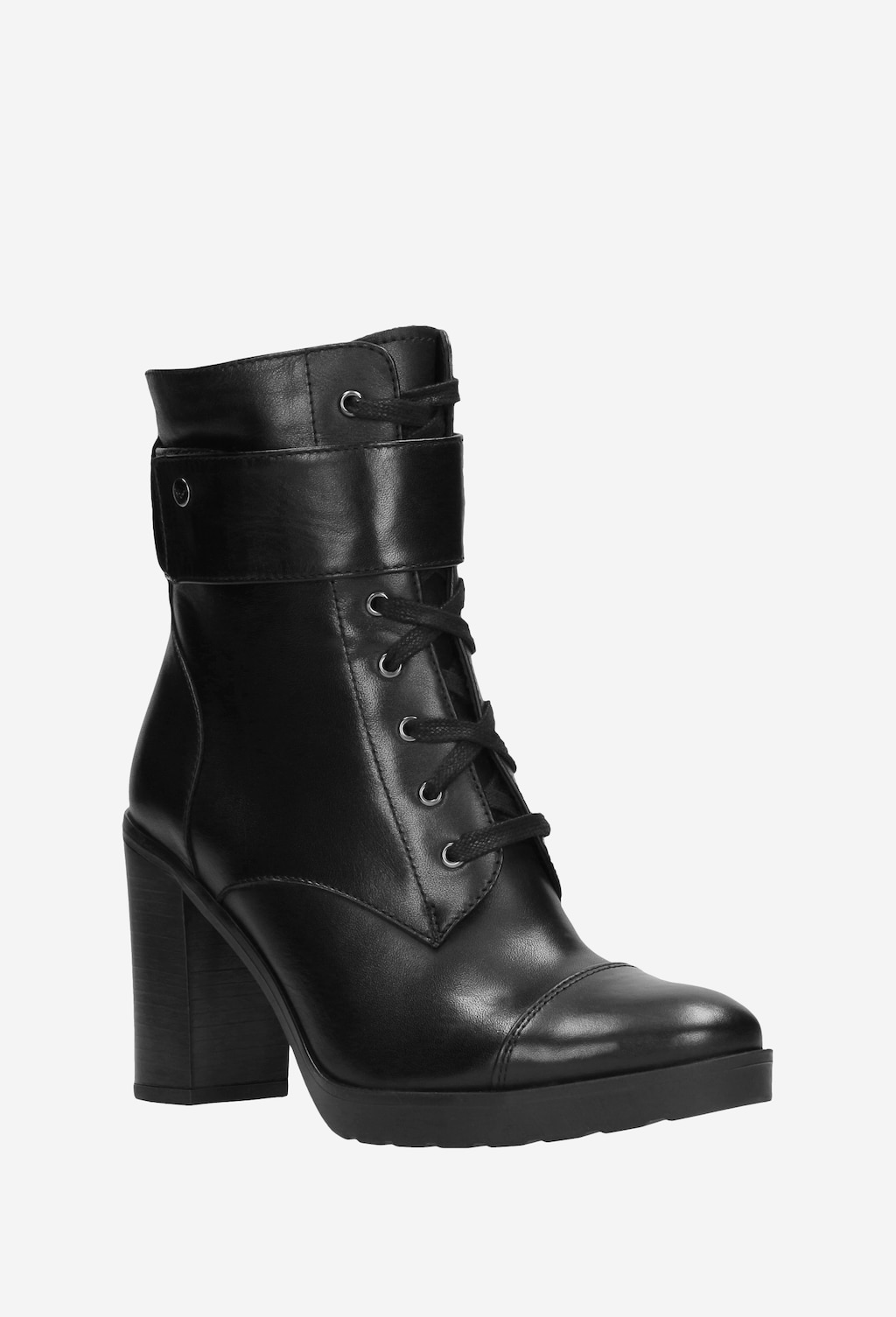 Czarne trzewiki damskie 9603-51 Widok 3