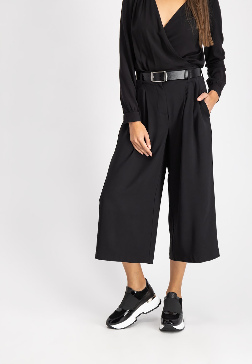 Elegantní černý dámský pásek z kvalitní kůže 6966-51 Widok 1