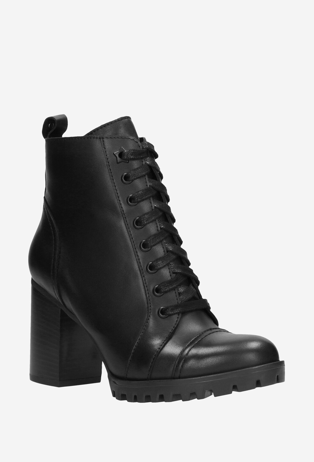 Czarne trzewiki damskie 9622-51 Widok 3