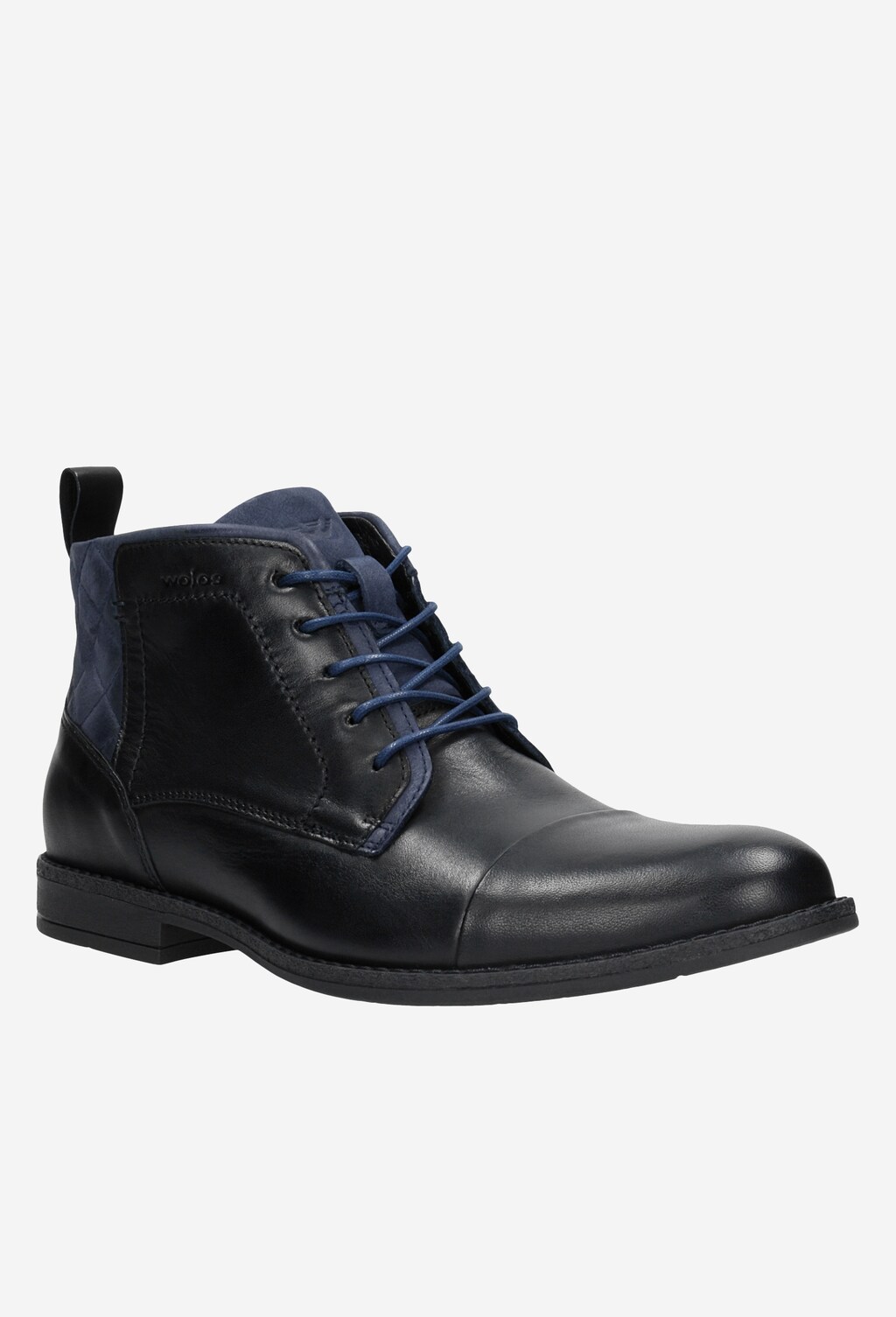 Čierne pánske kožené čižmy na každodenné zimné okamihy 9170-71 Widok 2