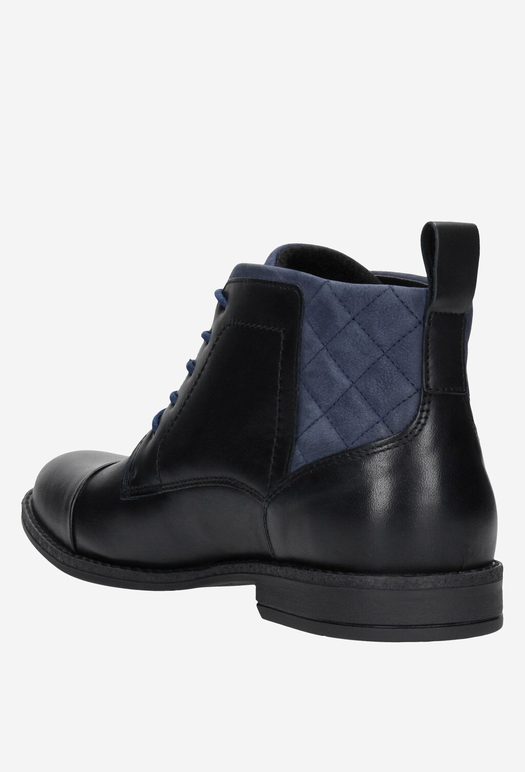 Čierne pánske kožené čižmy na každodenné zimné okamihy 9170-71 Widok 3