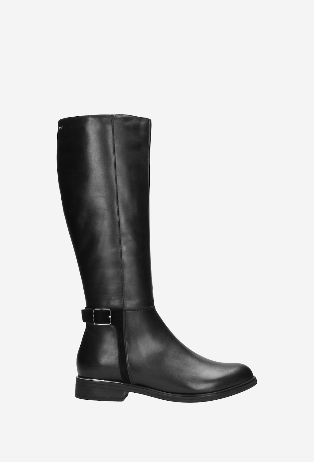 Černé dámské kozačky bez podpatku z kvalitní kůže 9676-71 Widok 2