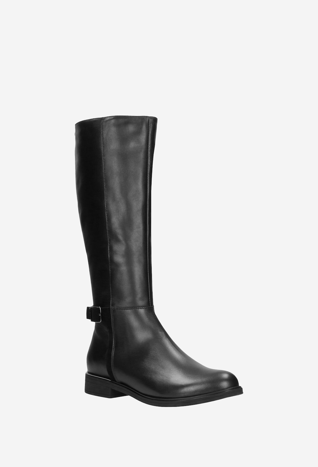 Černé dámské kozačky bez podpatku z kvalitní kůže 9676-71 Widok 3