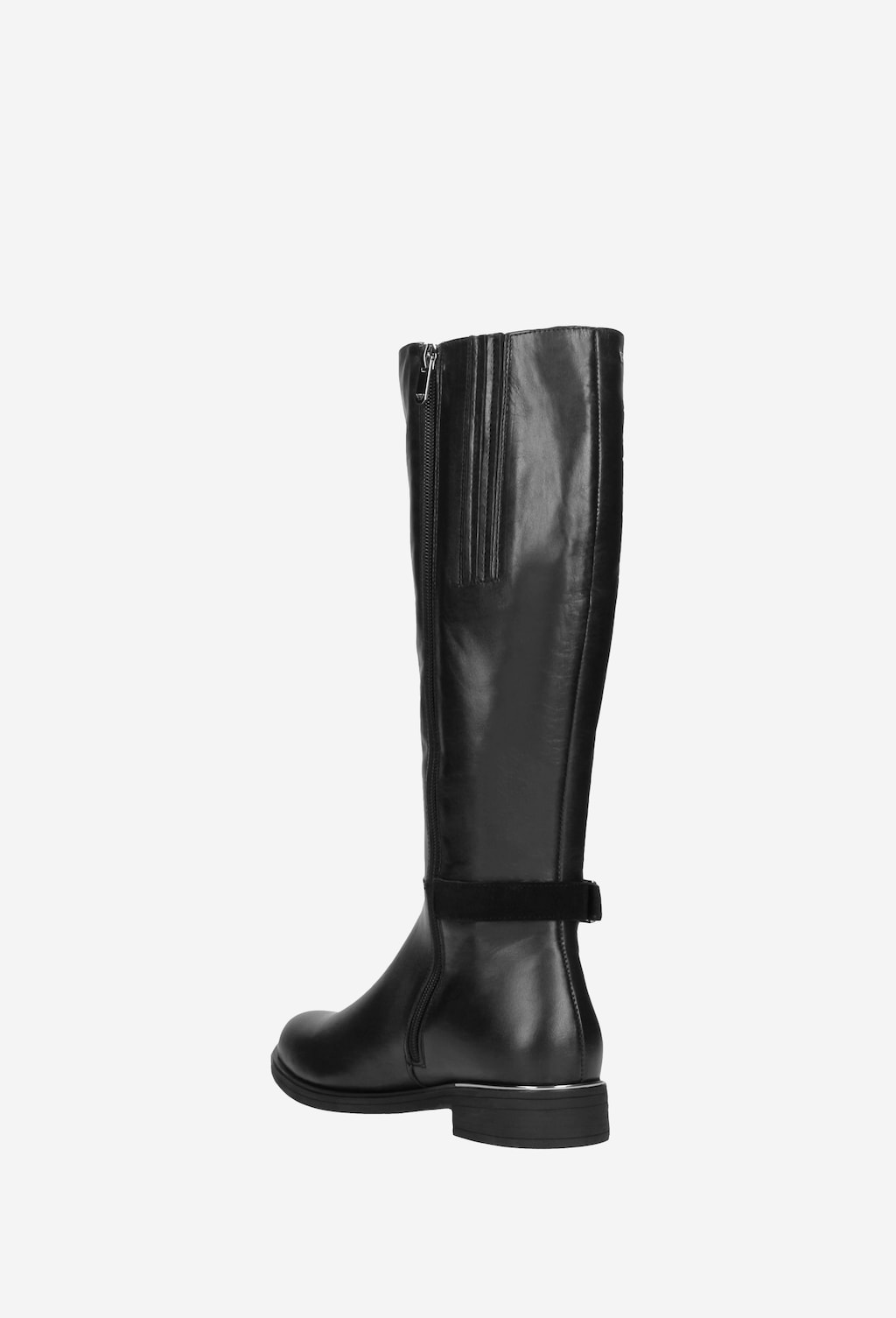 Černé dámské kozačky bez podpatku z kvalitní kůže 9676-71 Widok 4