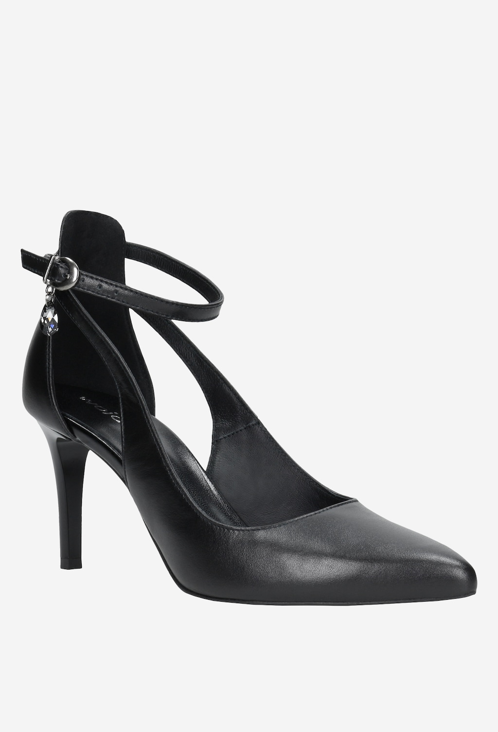 Štýlové dámske lodičky z lícovej kože čiernej farby 9361-51 Widok 2