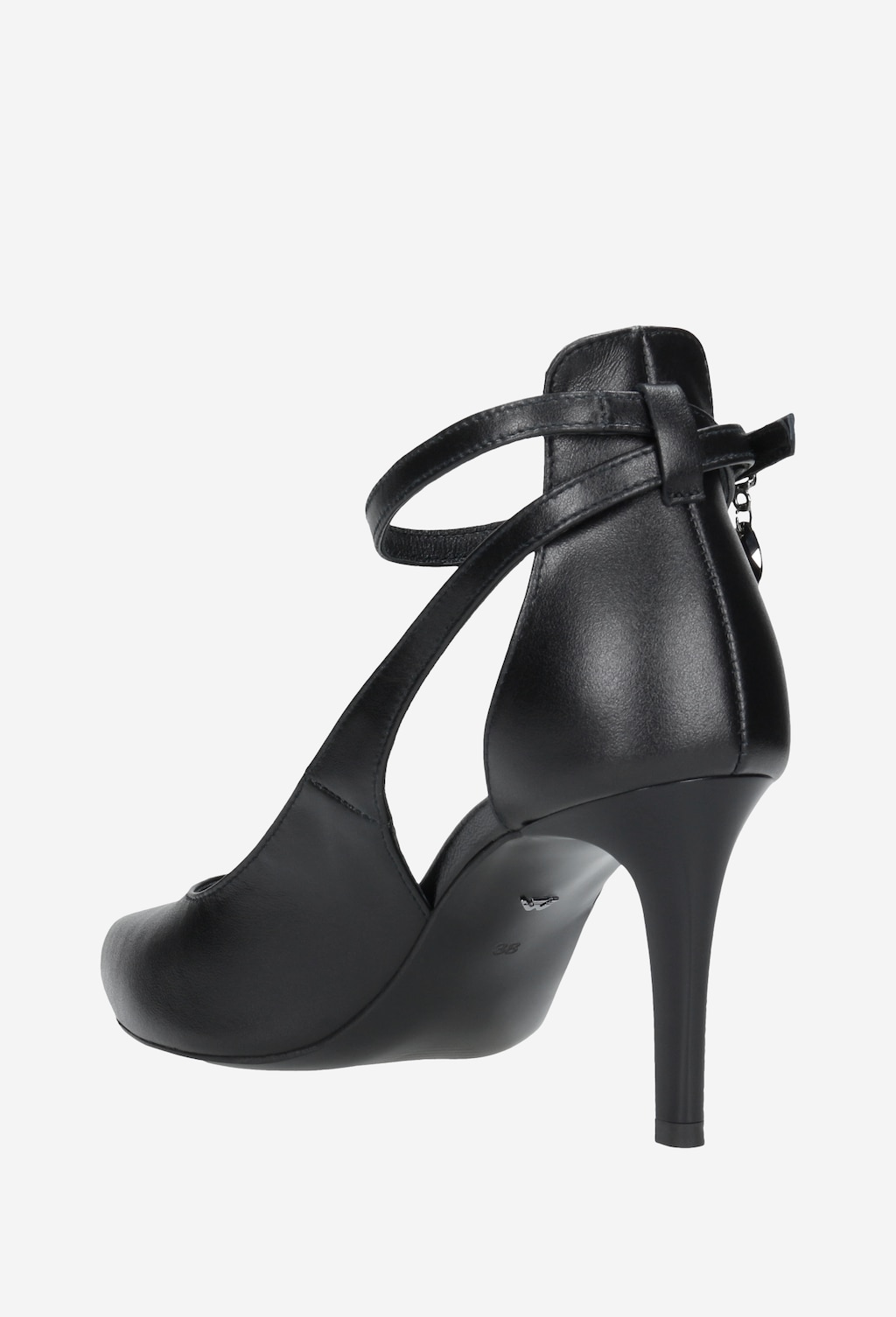 Štýlové dámske lodičky z lícovej kože čiernej farby 9361-51 Widok 3