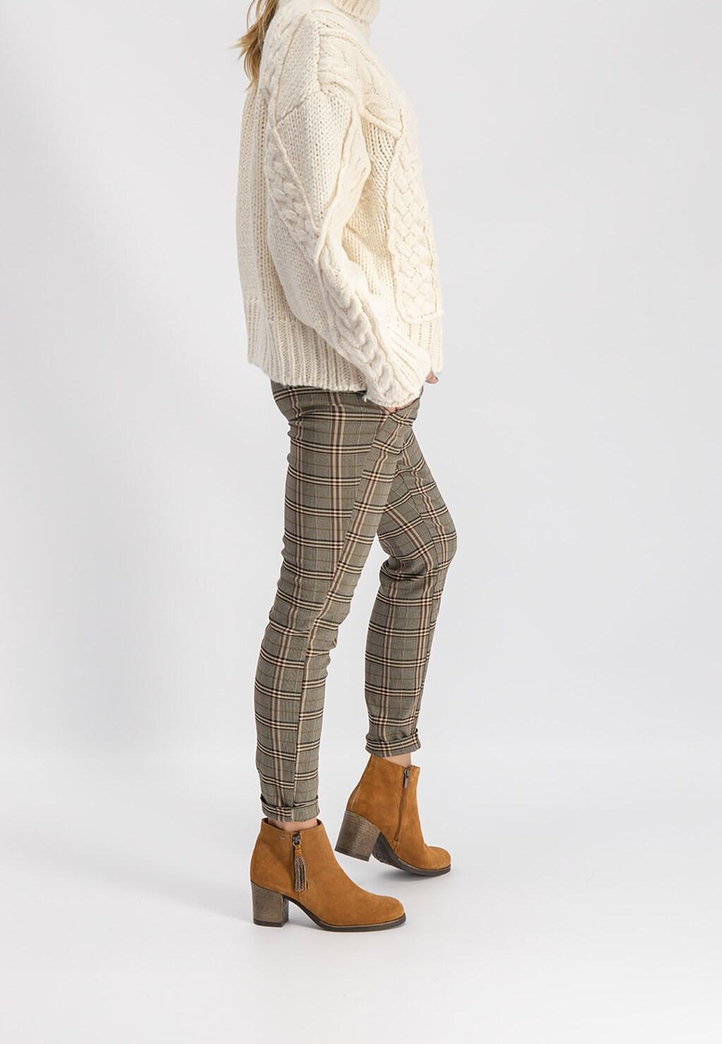 Jasnobrązowe damskie botki 6573-63 Widok 1